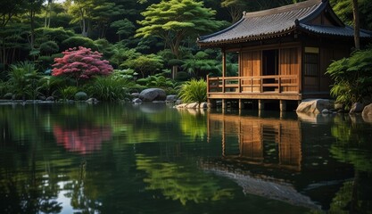 Tranquil Japanese Garden Reflection