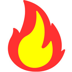 Simple Flat Cartoon Fire Flame Icon