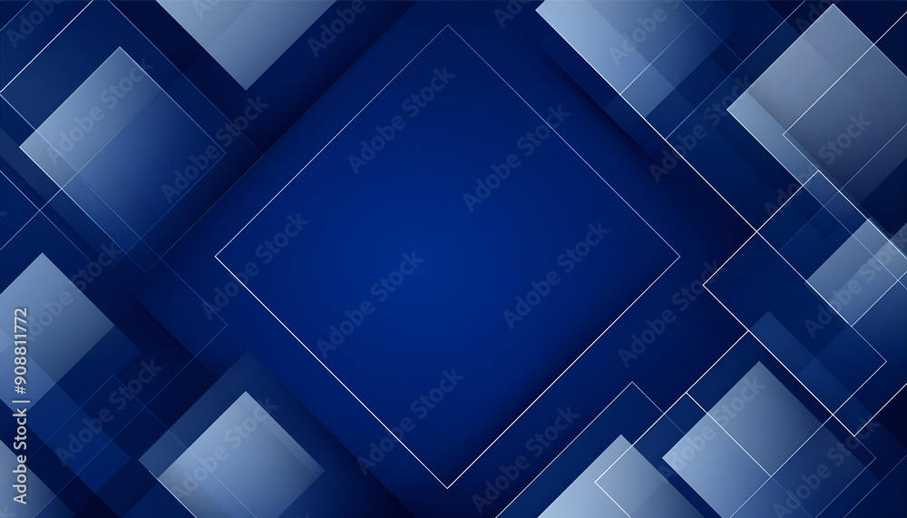 Wall mural dynamic geometric shapes in shades of blue creating modern abstract design