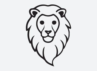 lion head outline line art design, graphic resource, vector design.