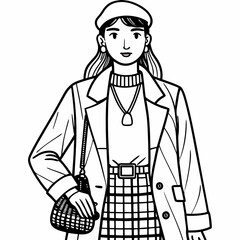 A woman nurse standing art vector illustration