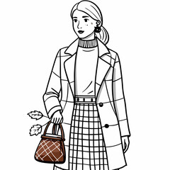 A woman nurse standing art vector illustration