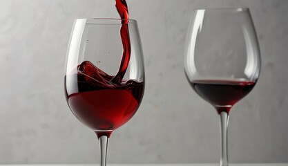 Elegant Red Wine Pouring Shot