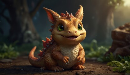 Charming Fantasy Dragon Creature