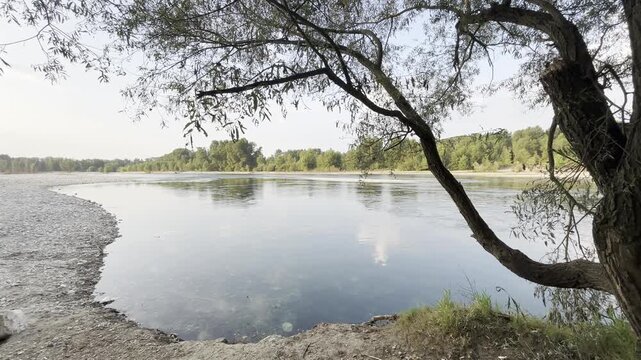 morning on the river ticino in cuggiono italy, 4th august 2024 