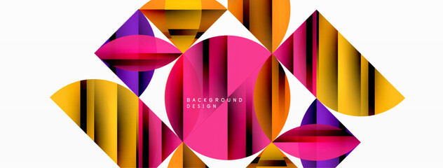Obraz premium Circles and round shapes geometric minimal background