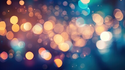 Fototapeta premium A vibrant bokeh backdrop with sparkling white lights creates a captivating and festive nighttime ambiance