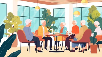 Senior Group Meeting in Modern Room