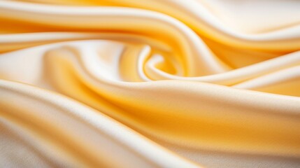 Obraz premium Elegant yellow silk fabric, beautifully draped and smooth, perfect for backgrounds and textile designs.