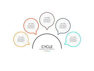 Infographic template with icons and 5 options or steps. Can be used for workflow layout, diagram, banner, webdesign. Vector illustration.