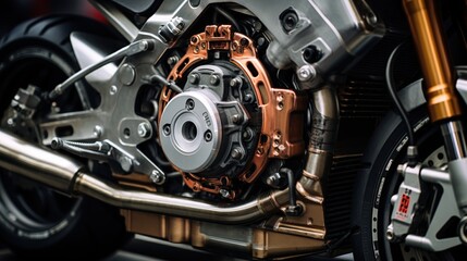 Close-Up of a Motorcycle Engine