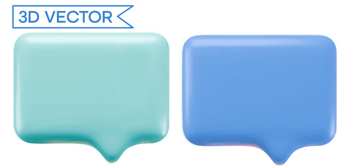 Vector set of minimalist 3d frames. Blank quote frames template. Isolated text box. Empty quote speech bubbles. Colored background, classic shapes.