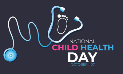 National Child Health Day. background, banner, card, poster, template. Vector illustration.