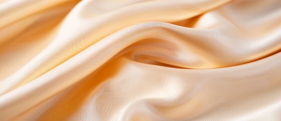 Obraz premium Luxurious orange silk fabric with smooth texture, ideal for clothing or elegant design projects. Perfect for soft, stylish backgrounds.