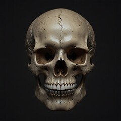 Fototapeta premium Intricate Close-Up of Human Skull: High-Resolution Photo Capturing the Details and Texture of Bone Structure for Medical, Educational.