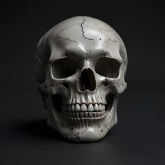 Fototapeta premium Intricate Close-Up of Human Skull: High-Resolution Photo Capturing the Details and Texture of Bone Structure for Medical, Educational.
