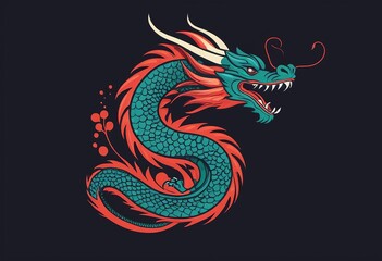 Modern Dragon Icon: Flat Vector Graphic for Web Design, App Development, and UI/UX