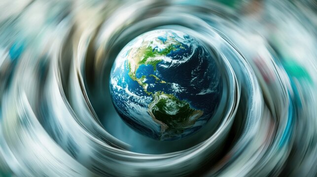 Globe in a Whirlwind of Information - Powered by Adobe