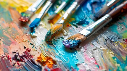 Obraz premium Vibrant Outdoor Painting Class for Labor Day Brushwork and Patriotic Colors