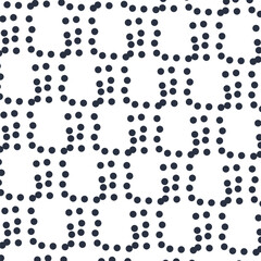 Large dots form a grid with round cells. imitation of molecules structure.