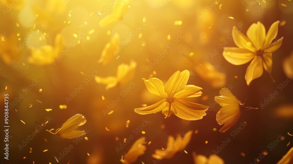 Poster yellow flower petals