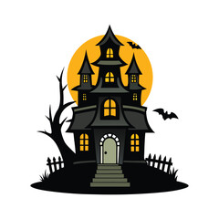 Haunted House  Vector Illustration: The Perfect Spooky Graphic