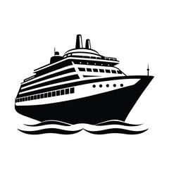 Fototapeta premium Cruise Ship Vector Silhouette Art