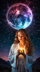 A spiritually awakened person in harmony with the universe