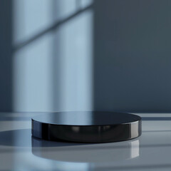 interior of a modern house with close up product display podium