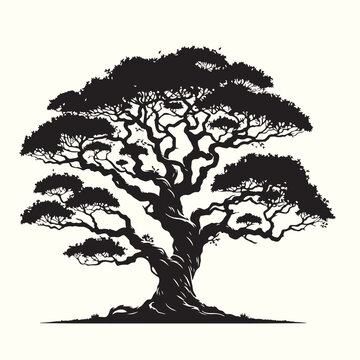 recommend clip art: Banyan tree Silhouette Vector Illustration