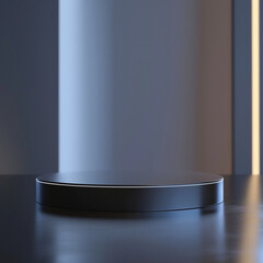 interior of a modern house with close up product display podium
