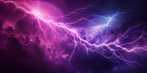 Fototapeta premium A flash of lightning and thunder spark on a dark background Modern lightning electricity blast 