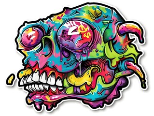 Stylish Streetwear Graffiti Sticker Design for Trendy Apparel and T shirt Graphics