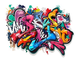 Obraz premium Vibrant Graffiti Inspired Sticker Design for Streetwear and Apparel