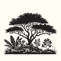 Bush Silhouette Vector Illustration