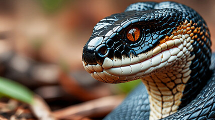 Obraz premium Colorful Snake in Natural Habitat with Macro Details