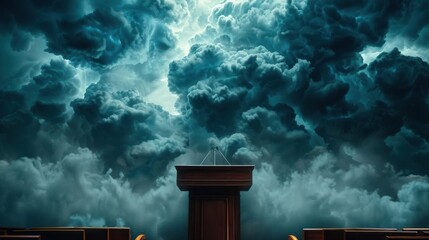 A dark sky with a large cloud in the middle