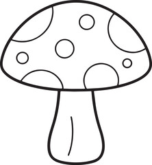 Mushroom Line Icon, Outline Vector Symbol Illustration