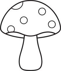 Mushroom Line Icon, Outline Vector Symbol Illustration