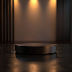 interior of a modern house with close up product display podium