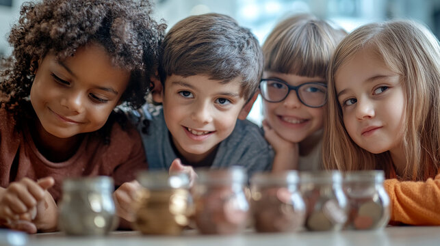 Children learning about different types of savings accounts.