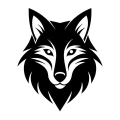 Wolf Logo Icon on White Background