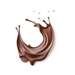 Melted chocolate isolated on white backgrounds
