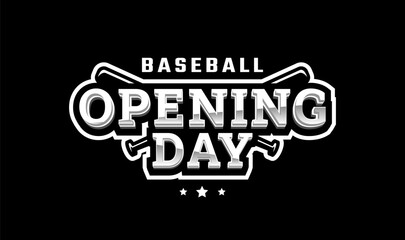 Opening day, baseball logo, emblem on a dark background.
