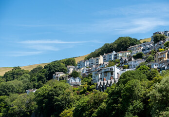Generic houses on the hill side in Kingswear. Captured on a bright and sunny day