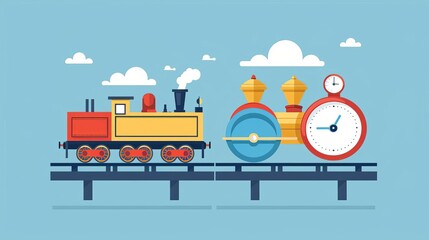 Naklejka premium Project status indicator, on-track vs at-risk, flat design illustration