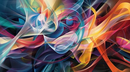 Fototapeta premium Vibrant Abstract Patterns with Fluid Lines and Shapes
