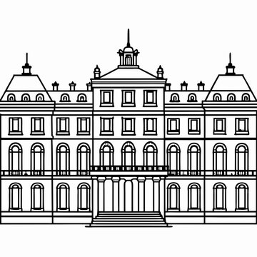 versailles illustration of a building vector svg