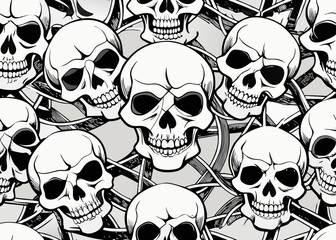 seamless pattern with skulls vector svg background