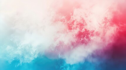 Fototapeta premium A smooth gradient transitions from red through pink to blue, creating a soft, cloud-like abstract background that exudes tranquility and calmness